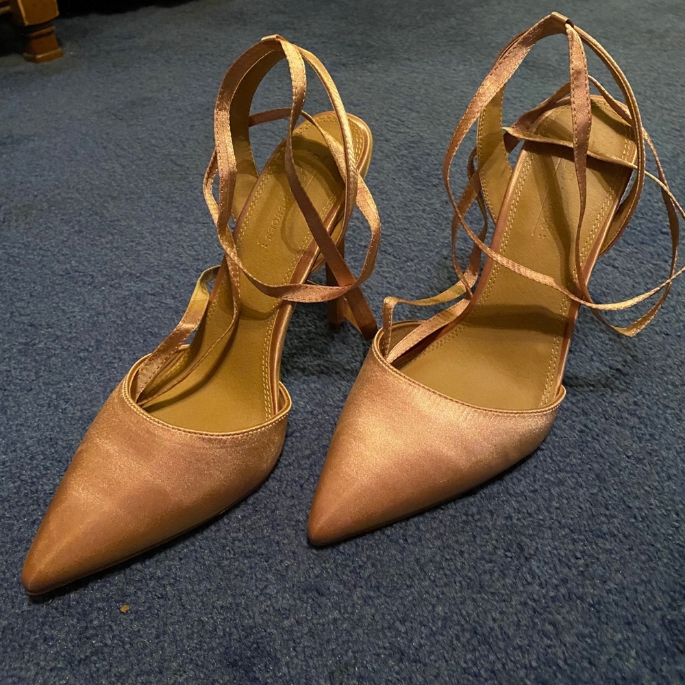 ASOS DESIGN Pally tie leg high heeled shoes